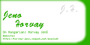jeno horvay business card